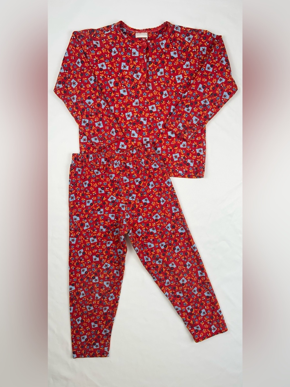 Carlisle Kids 1990s Vintage Floral Pajamas 2-Piece Casual Set - Size XS & S
